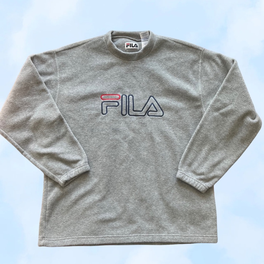 Vintage 90s Fila Gray Fleece Pullover